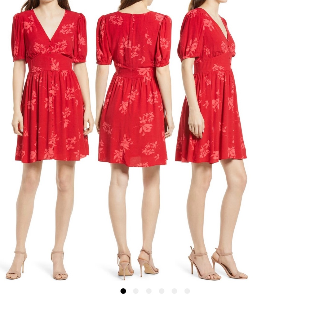 Floral button front dress-EUC